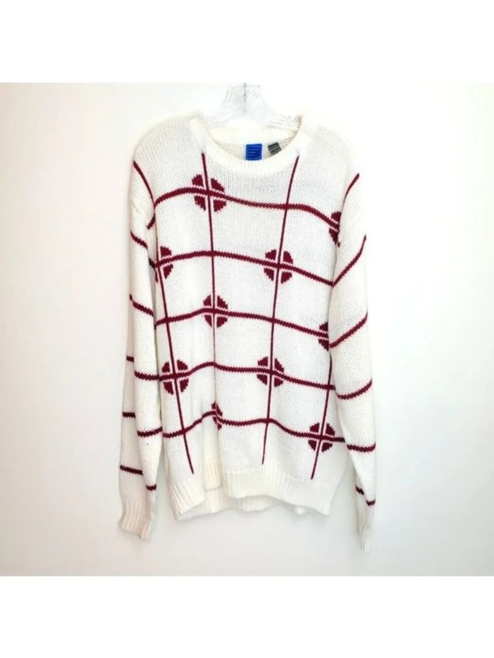 Vintage Gitano Men's knit sweater grid print